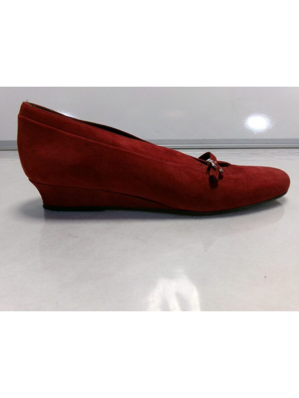 Prevata Women's Red Suede Wedge Shoes Size 6.5 B Made in Italy